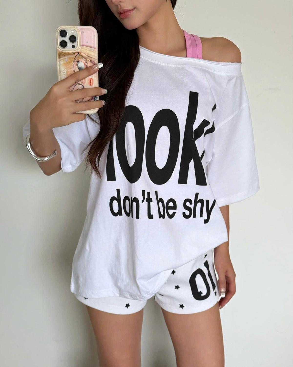 DON'T BE SHY TEE WHITE
