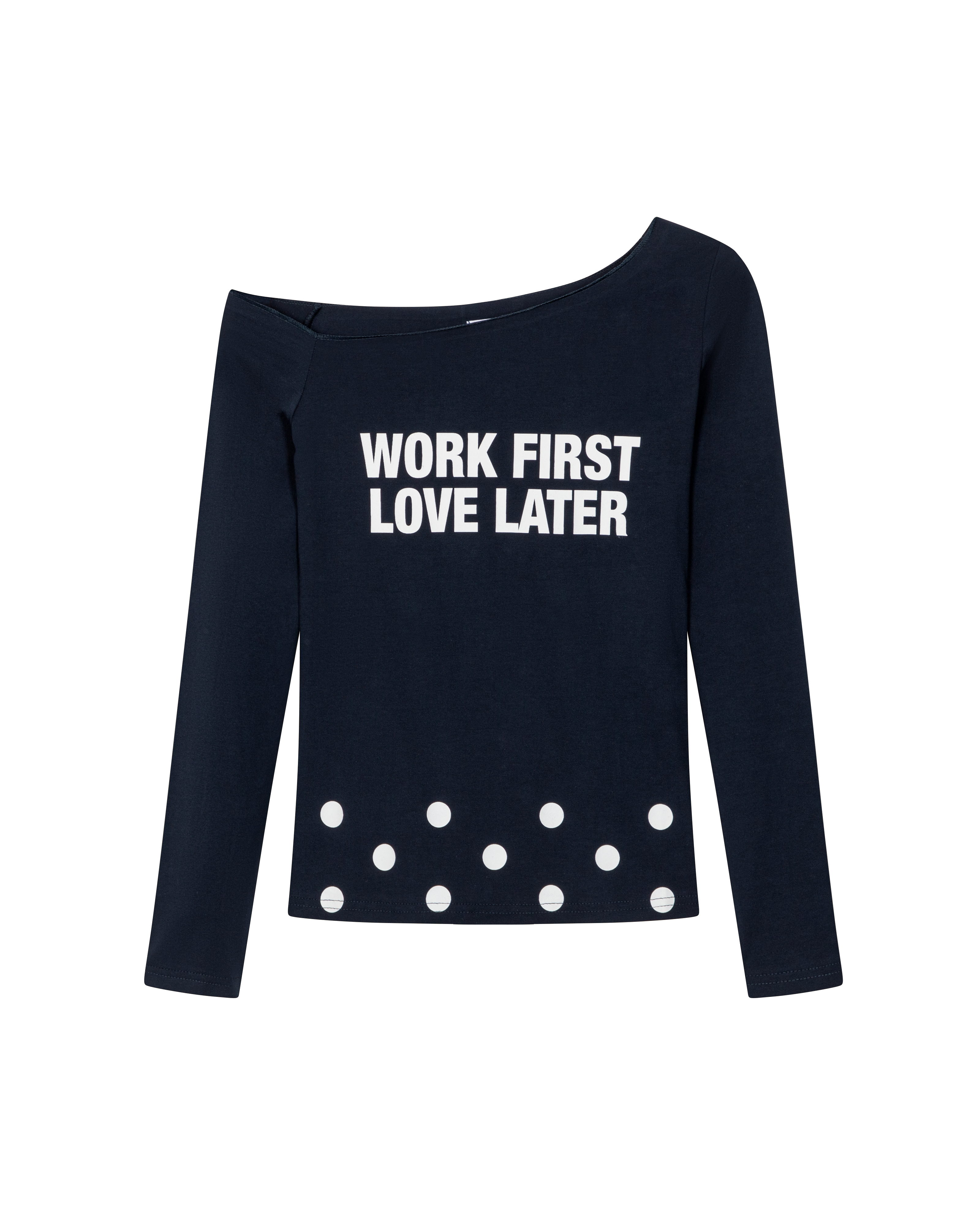 NO LOVE OFF SHOULDER LONG SLEEVE TEE