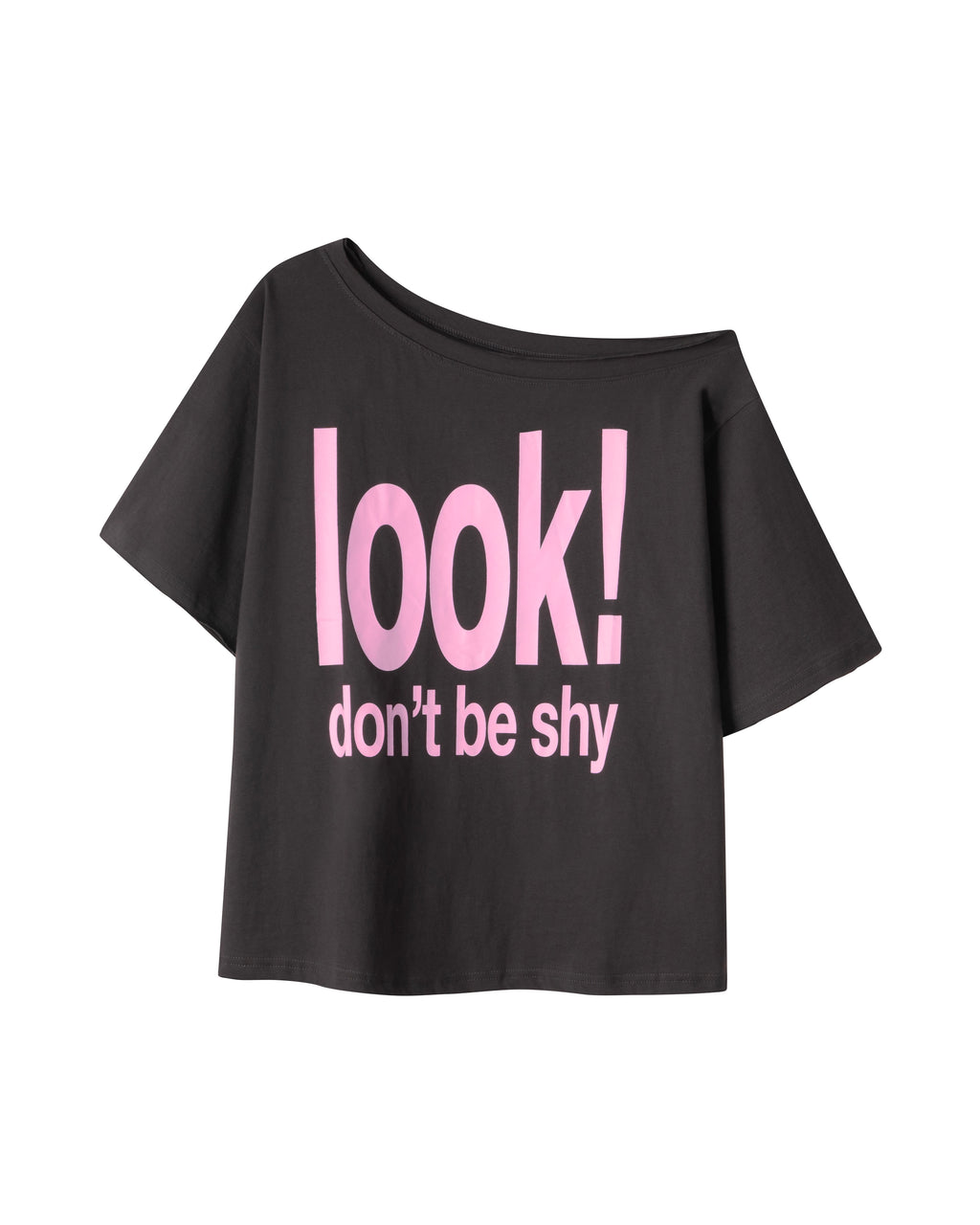 DON'T BE SHY TEE CHARCOAL