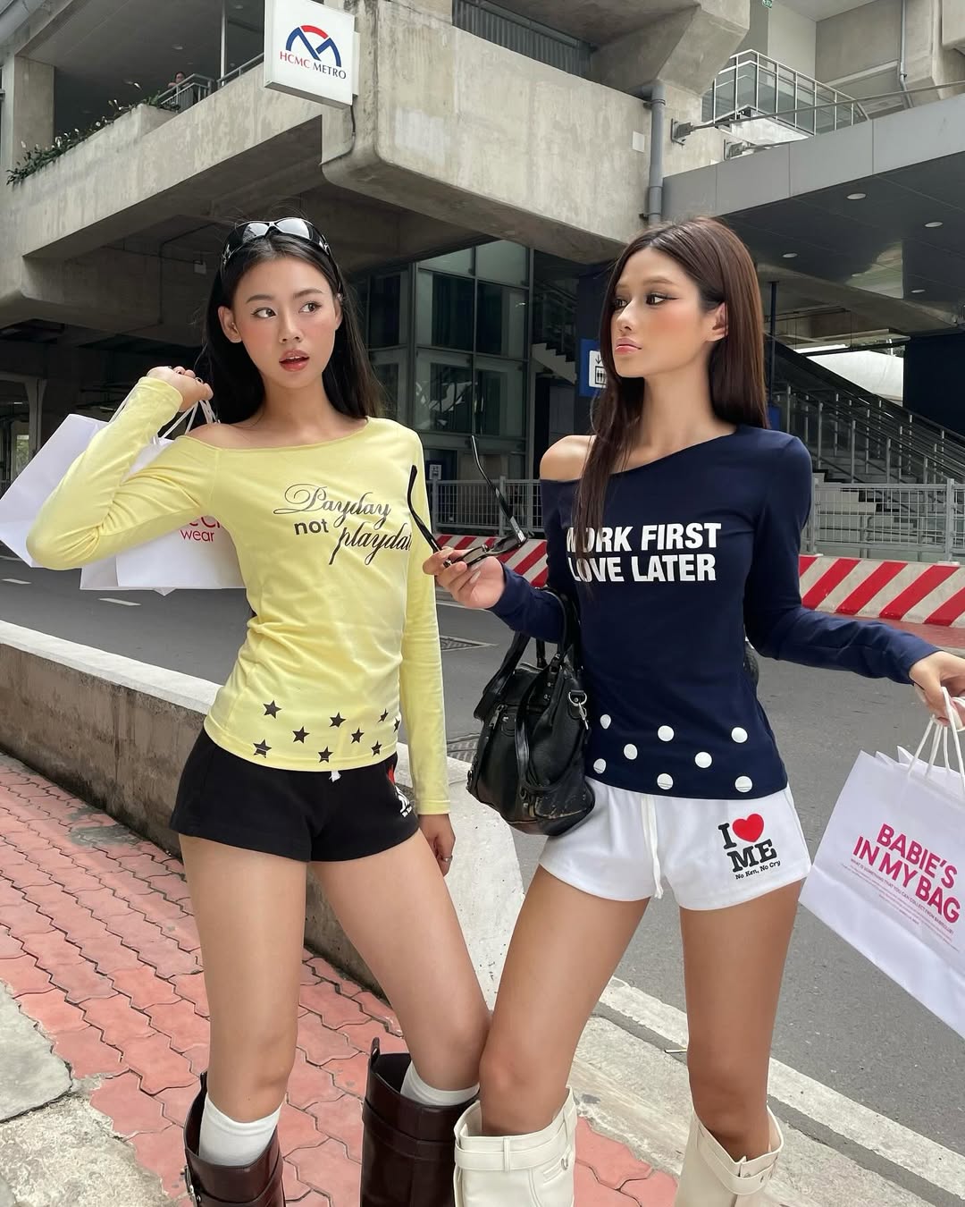 NO LOVE OFF SHOULDER LONG SLEEVE TEE