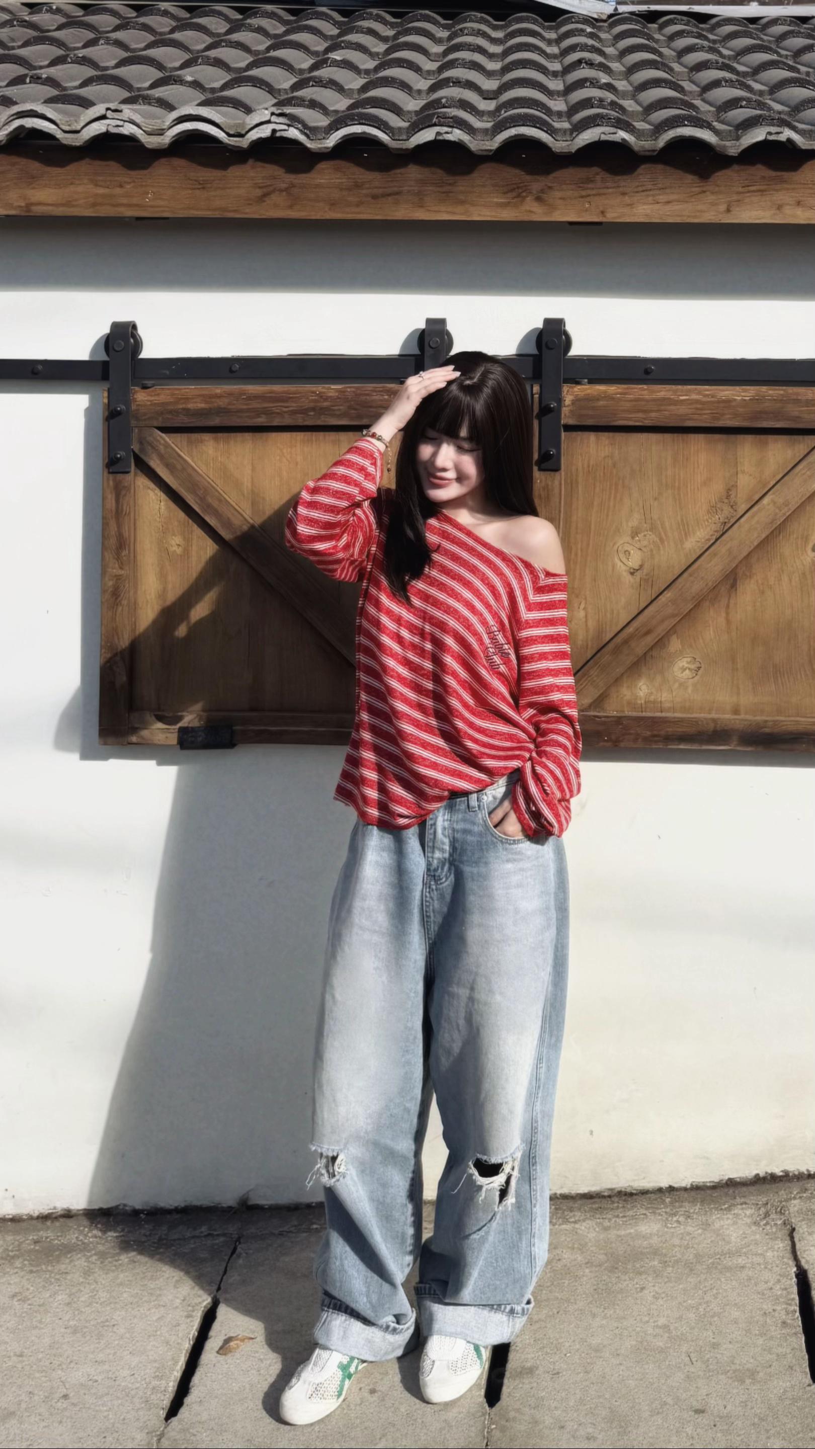 LOGO STRIPE LONG SLEEVE TEE