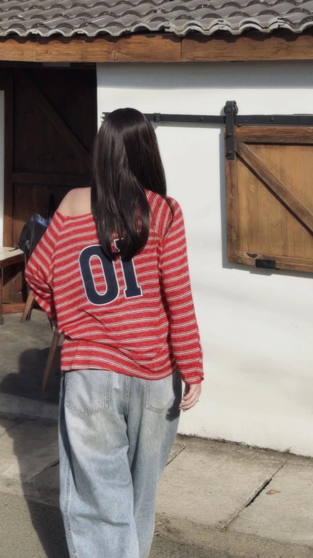 LOGO STRIPE LONG SLEEVE TEE