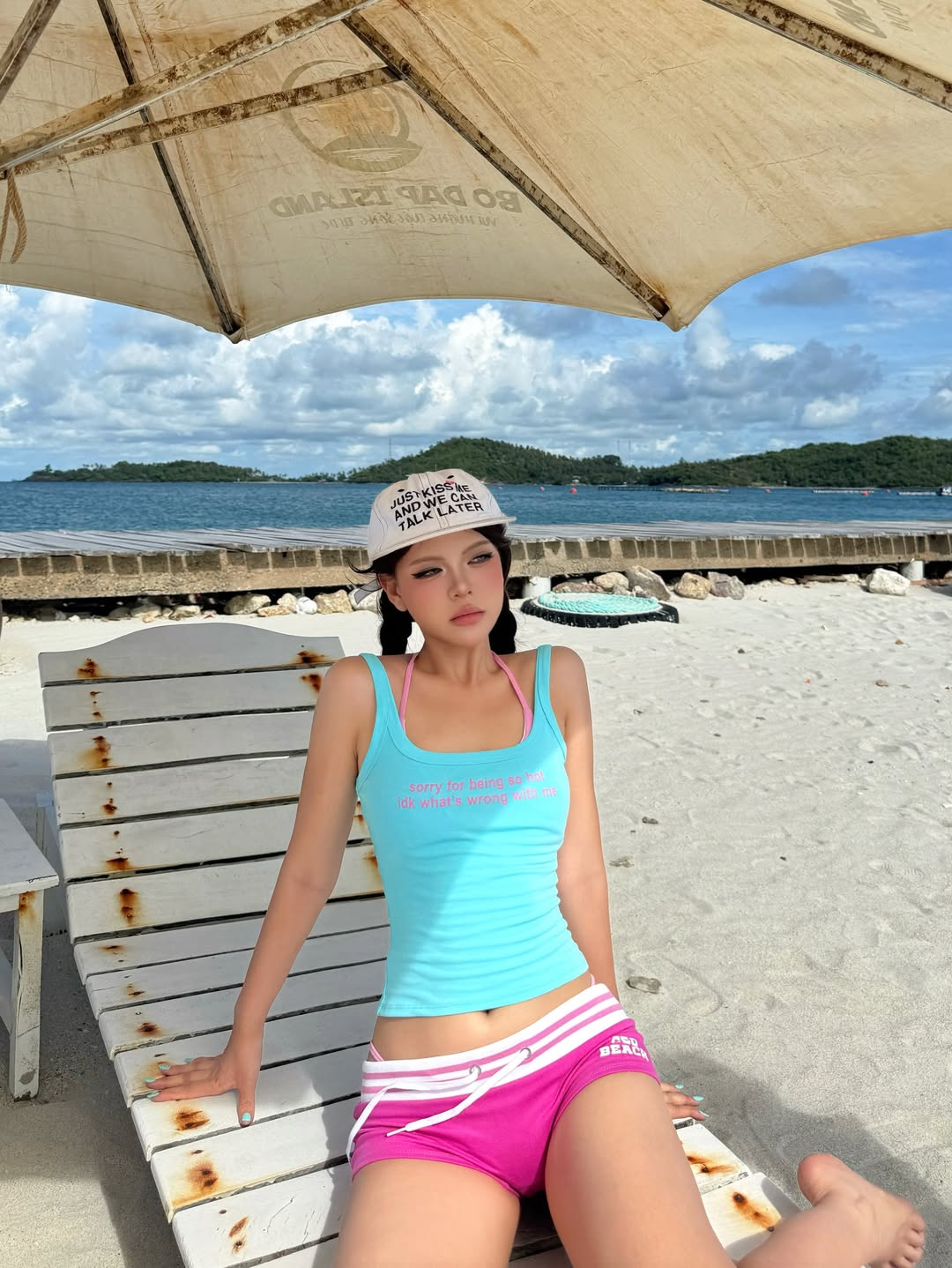 SO HOT AQUA BLUE TANK TOP