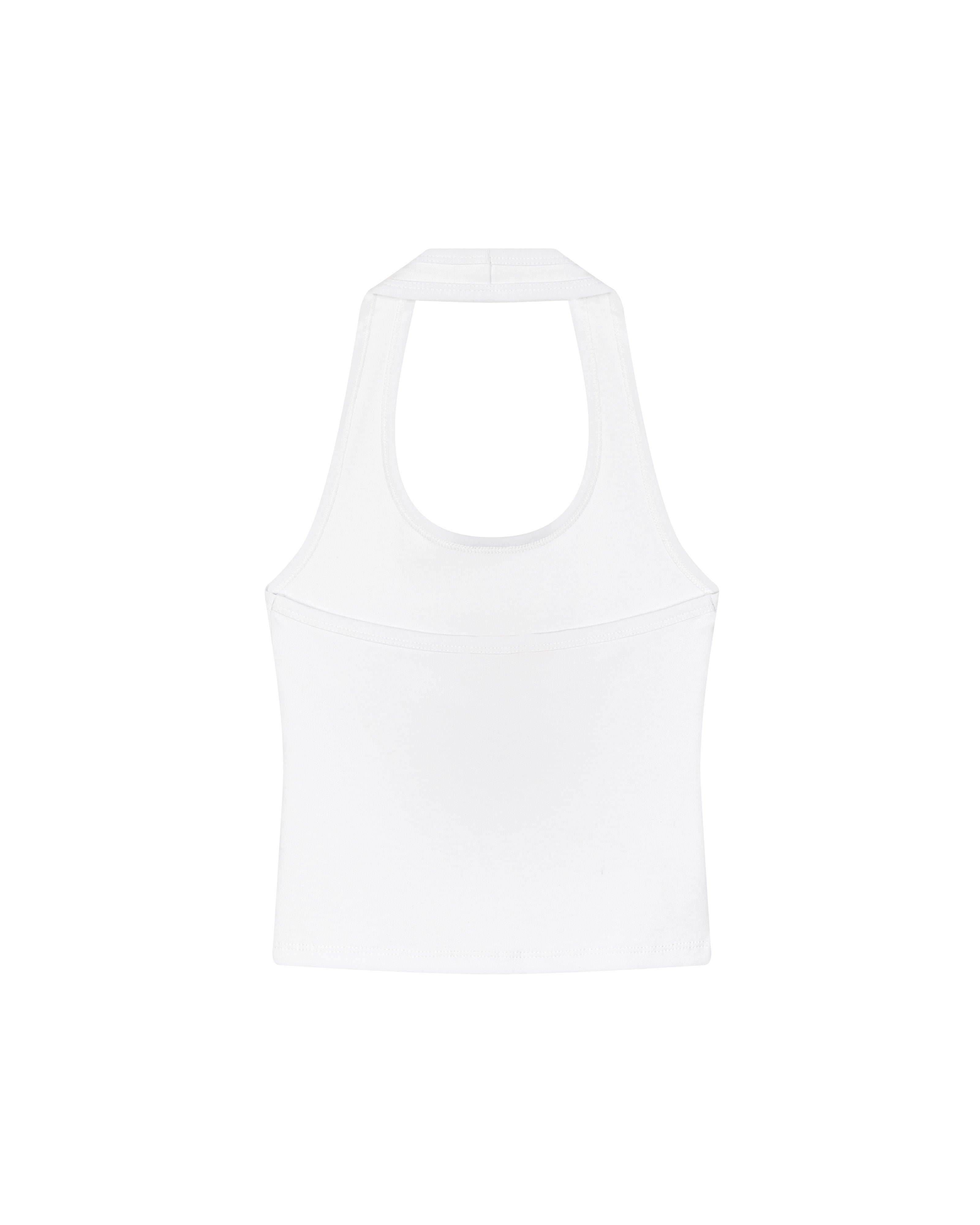 HEART HALTER TOP WHITE