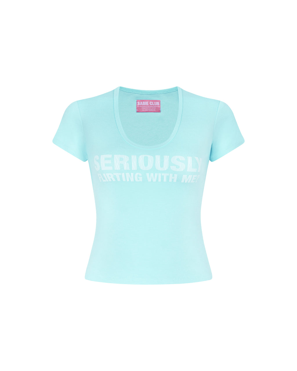 SERIOUSLY OVAL NECK BABIE TEE AQUA BLUE